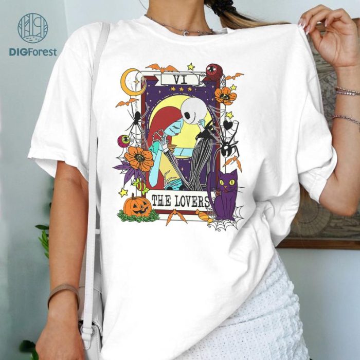 Jack and Sally Halloween Shirt, The Nightmare Before Christmas Shirt, The Lovers TShirt, Tarot Card Shirt, Spooky Season Shirt, Halloween Shirt