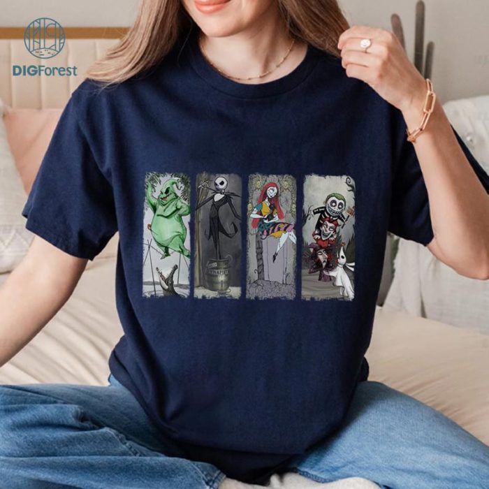 Retro Haunted Mansion The Nightmare Before Christmas T-shirt, Disney Halloween Unisex T-shirt, Disneyland Trip Family Vacation Gift, Halloween Gifts, Spooky Season Shirt