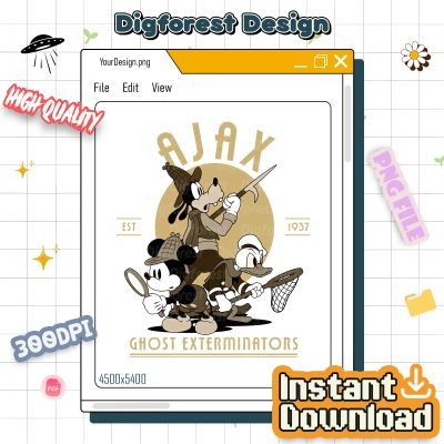 Haunted Mansion Ajax Ghost Exterminators PNG | Mickey & Friends Halloween | Mickey’s Not So Scary | Instant Download