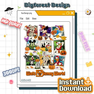 Disney Mickey & Friends Halloween 2025 PNG, Not-So-Scary Party Sublimation, Trick or Treat Design