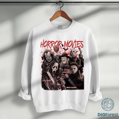 Horror Movies Halloween PNG, Michael Myers Scream Jason PNG, Halloween Shirt Sublimation Design