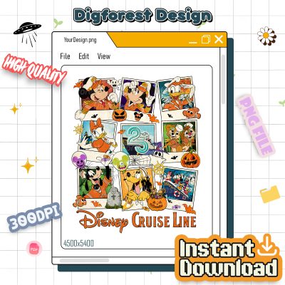 Disney Cruise Line 25th Anniversary PNG, Halloween on the High Seas PNG, Disneyland Cruise Sublimation Design