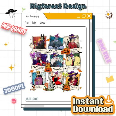 Disney Villains Halloween PNG - Ursula Maleficent Evil Queen Design, Not-So-Scary Halloween Sublimation