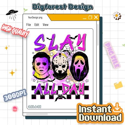 Michael Myers Halloween PNG, Vintage Trick or Treat PNG, Horror Characters PNG, Chucky Freddy Thriller Design