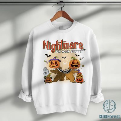 Chip & Dale Nightmare on Main Street PNG, Spooky Vibes Fall PNG, Trick or Treat Halloween Masquerade Design