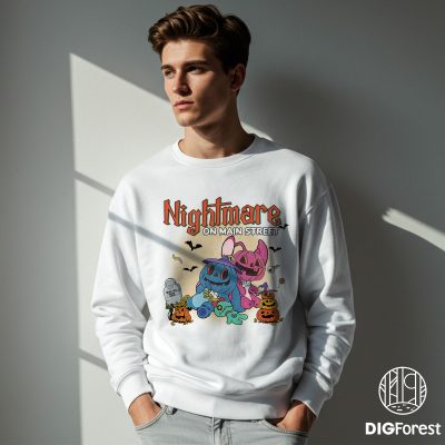 Stitch & Angel Nightmare on Main Street PNG, Spooky Vibes Trick or Treat, Fall Halloween Masquerade Design Stitch & Angel Nightmare on Main Street PNG, Spooky Vibes Trick or Treat, Fall Halloween Masquerade Design