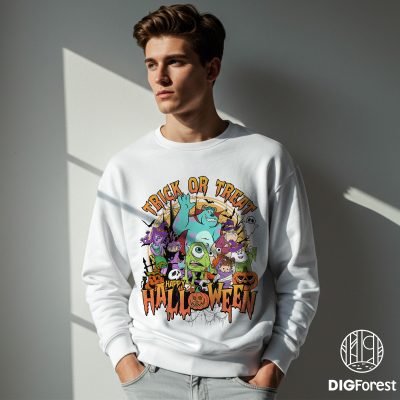 Monsters Inc Trick or Treat PNG, Mike Wazowski Halloween Design, Not-So-Scary Sublimation Monsters Inc Trick or Treat PNG, Mike Wazowski Halloween Design, Not-So-Scary Sublimation