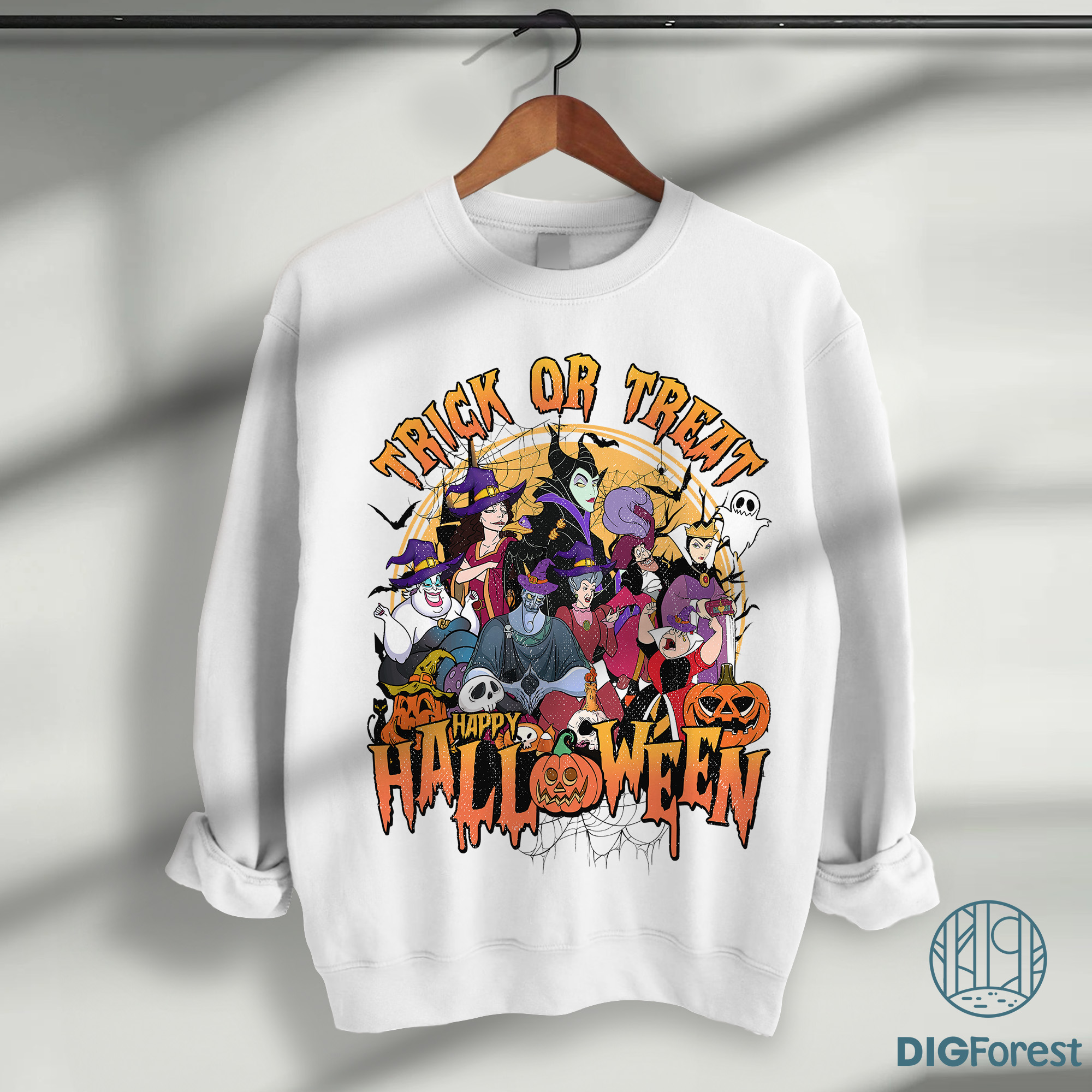 Disney Villains Trick or Treat PNG, Ursula Maleficent Evil Queen Design, Not-So-Scary Halloween Sublimation Disney Villains Trick or Treat PNG, Ursula Maleficent Evil Queen Design, Not-So-Scary Halloween Sublimation