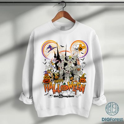 Mickey & Friends Happy Halloween PNG, Skeleton Shirt Design, Spooky Season Sublimation, Not-So-Scary Design