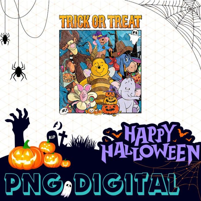 Disney Winnie The Pooh Halloween PNG, Winnie The Pooh Halloween Sublimation, Pooh Halloween Costume, Mickey's Not So Scary Instant Digital Download