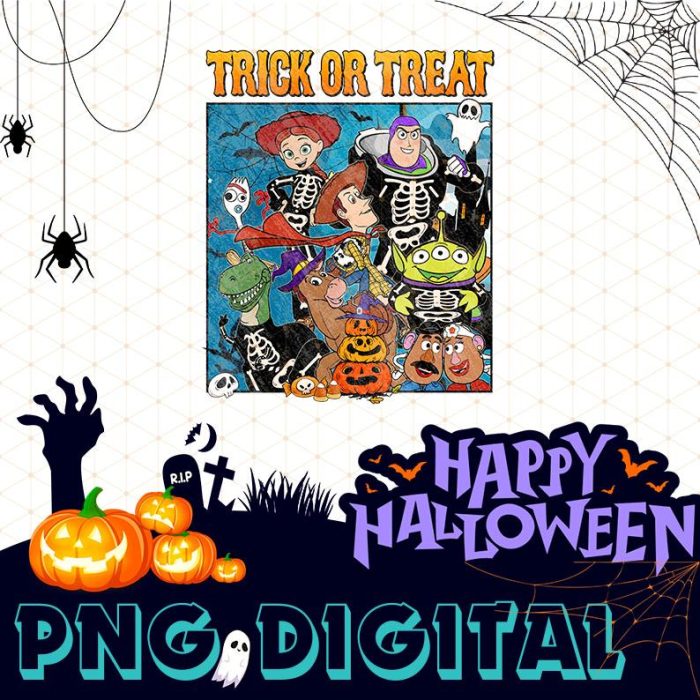 Disney Toy Story Trick Or Treat Halloween Png | Woody Buzz Lightyear Halloween | Mickey's Not So Scary Halloween Party | Horror Halloween Instant Download