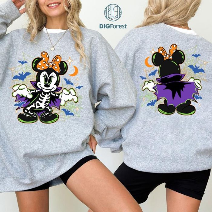 Disney Mickey and Friends Halloween Shirt, Minnie Vampire Skeleton Shirt, Disneyland Halloween Shirt, Family Halloween Shirt,Disneyworld Trip Shirt