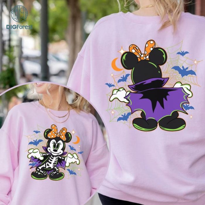 Disney Mickey and Friends Halloween Shirt, Minnie Vampire Skeleton Shirt, Disneyland Halloween Shirt, Family Halloween Shirt,Disneyworld Trip Shirt