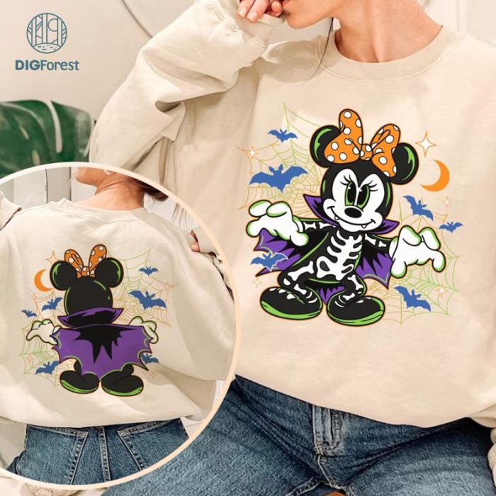 Disney Mickey and Friends Halloween Shirt, Minnie Vampire Skeleton Shirt, Disneyland Halloween Shirt, Family Halloween Shirt,Disneyworld Trip Shirt