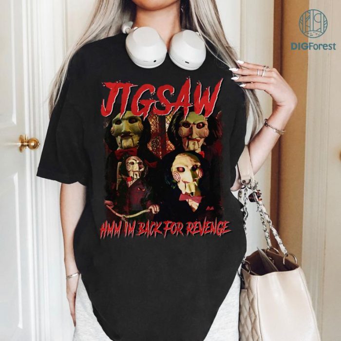 JIGSAW "Hmm Im Back For Revenge" Shirt, Jigsaw Tshirt Jigsaw Fan, John Kramer Tee, Horror Halloween Shirt, Gift For Women Man, Jigsaw Fan, John Kramer Tee