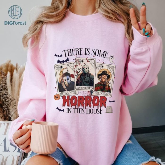 Horror Halloween Tarot Card There Is Some Horror In This House Shirt, Funny Halloween Tshirt, Spooky Season Halloween Gift, Trendy Funny Halloween Shirt