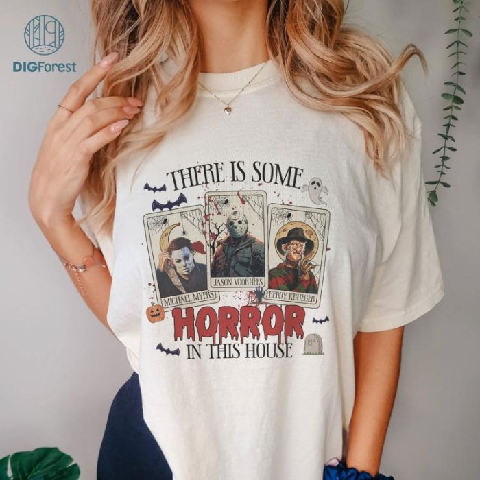 Horror Halloween Tarot Card There Is Some Horror In This House Shirt, Funny Halloween Tshirt, Spooky Season Halloween Gift, Trendy Funny Halloween Shirt