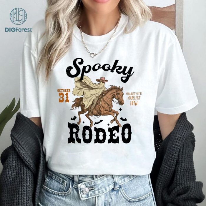 Fun Halloween Spooky Rodeo Yeed Your Last Haw Coewboy Ghost Shirt, Cowboy Ghost Shirt, Western Cute Ghost Shirt, Halloween Gift, Cowgirl Halloween Shirt, Spooky Cowboy Shirt