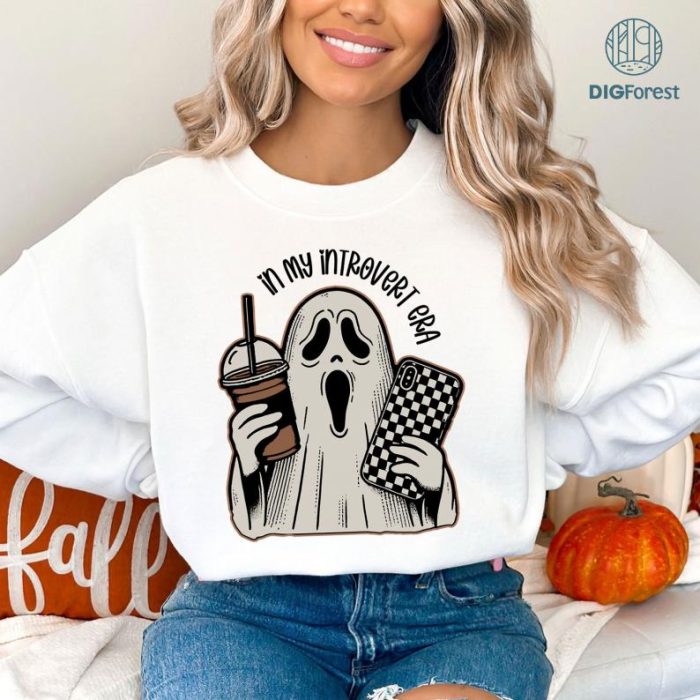 Halloween Spooky Ghost Coffee Checkerboard Phone Shirt, Cute Ghost Ice Coffee Shirt, Coffee Lovers Halloween Shirt, Spooky Ghost Shirt, Spooky Season Tshirt