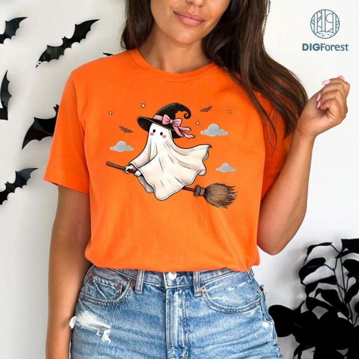 Halloween Fall Floral Spooky Ghost Retro Season Shirt, Cute Halloween Ghosts Shirt, Vintage Ghosts With Flowers Shirt, Spooky Season Png, Boujee Ghost, Spooky Vibe