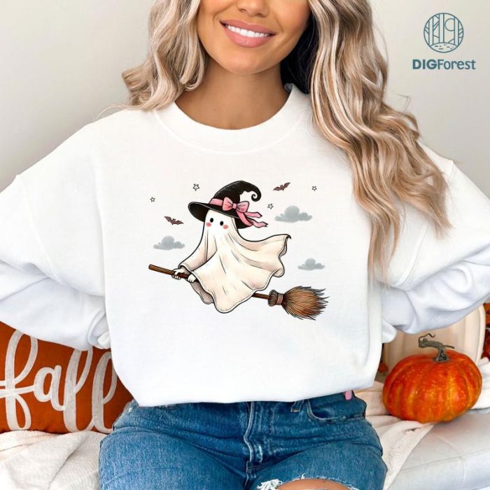 Halloween Fall Floral Spooky Ghost Retro Season Shirt, Cute Halloween Ghosts Shirt, Vintage Ghosts With Flowers Shirt, Spooky Season Png, Boujee Ghost, Spooky Vibe