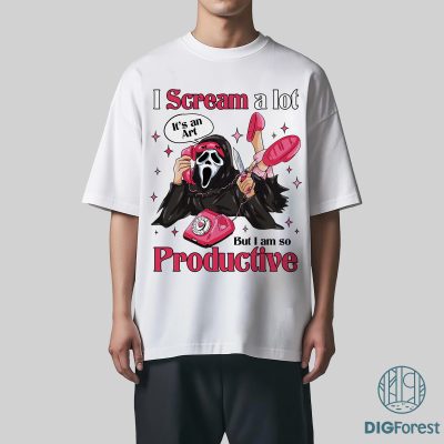 Ghostface “I Scream a Lot” PNG, Calling Halloween Shirt, Retro Horror Thriller Friday the 13th Design