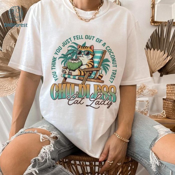 Kamala Childless Cat Lady Coconut Tree Shirt, Childless Cat Lady For Kamala, Childless Cat Lady For Harris, Kamala Coconut Tree, Suffragette, Social Democrat, Vote blue shirt