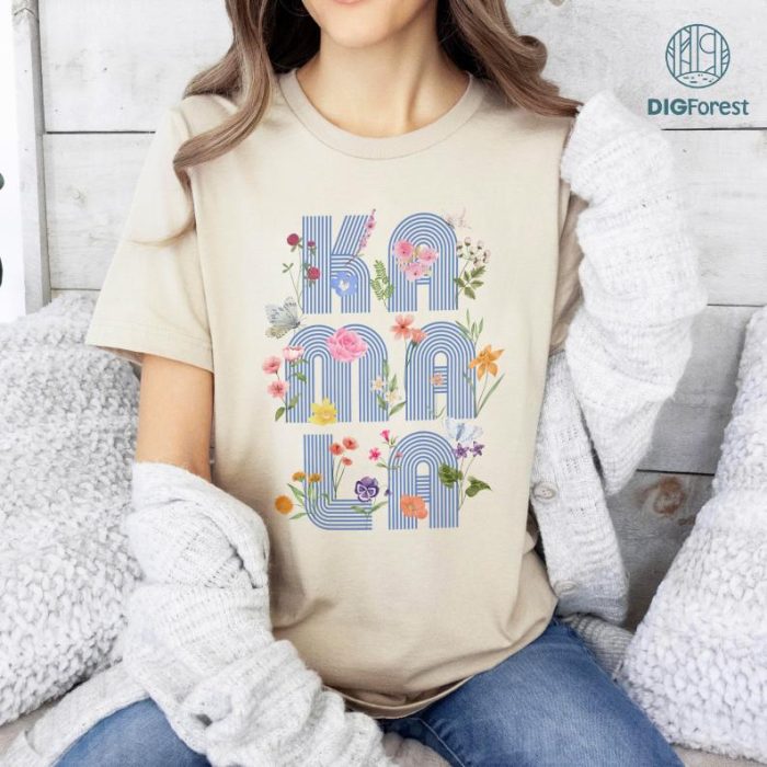 Kamala Harris Floral Shirt, First Female Madame President Election 2024 Shirt, Vote for Kamala Shirt, Boho Floral Political Design, Harris 2024 Shirt