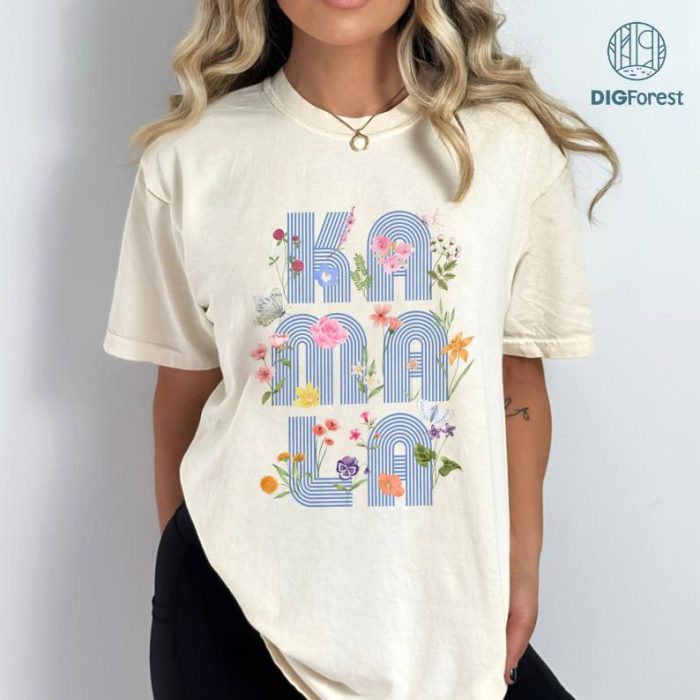 Kamala Harris Floral Shirt, First Female Madame President Election 2024 Shirt, Vote for Kamala Shirt, Boho Floral Political Design, Harris 2024 Shirt