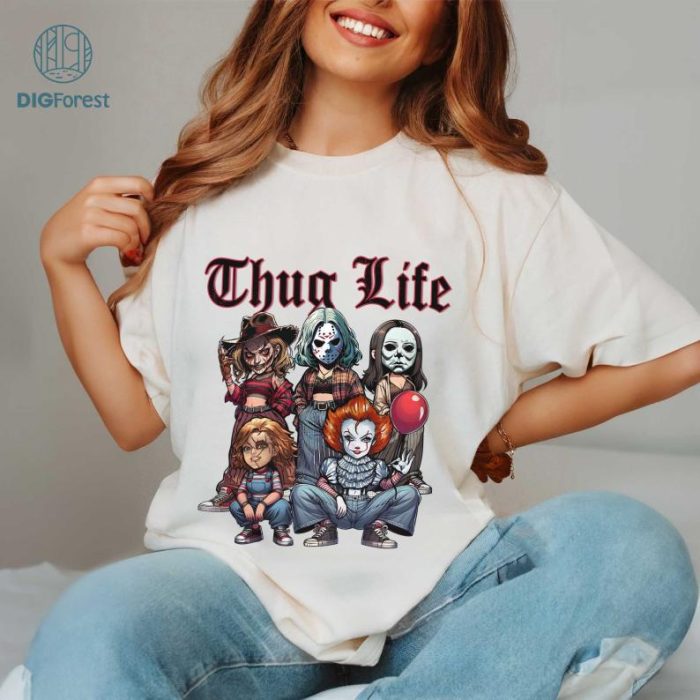 Horror Characters Thug Life Halloween Shirt, Horror Movie Shirt, Movie Killers Shirt, Killer Halloween Shirt, Old School Halloween Movie Shirt