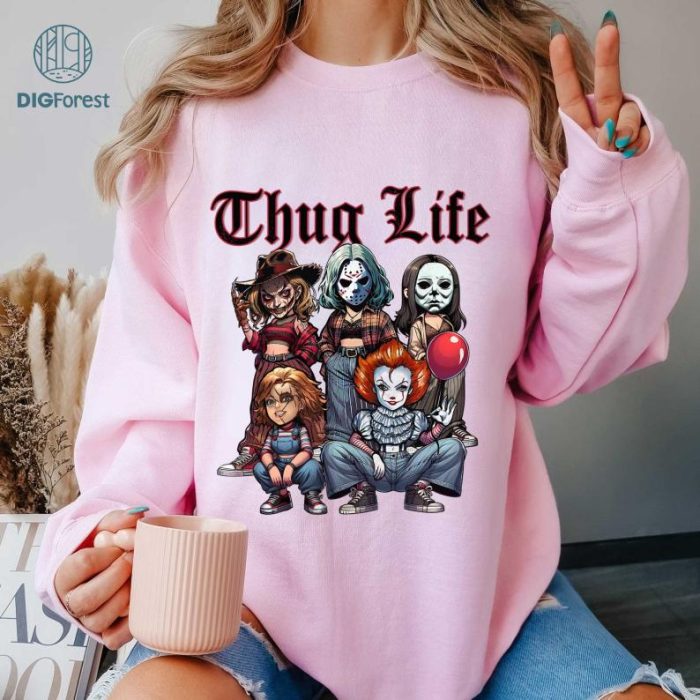 Horror Characters Thug Life Halloween Shirt, Horror Movie Shirt, Movie Killers Shirt, Killer Halloween Shirt, Old School Halloween Movie Shirt