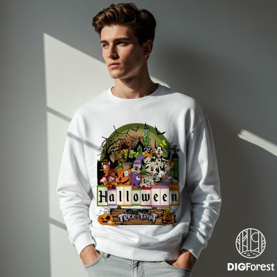 Disney Mickey & Friends Halloween PNG, Trick or Treat Cut File, Spooky Season Masquerade Design