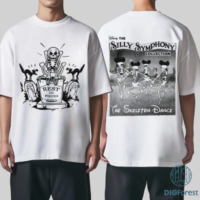 Silly Symphony Skeleton Dance PNG, Retro Mickey Halloween PNG, Halloween Town Fall PNG, Disneyland Disneyworld PNG