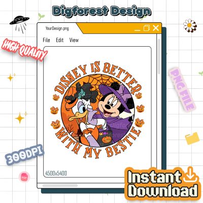 Minnie Daisy Halloween PNG, Bestie Trip Sublimation, Girl Trip Disney PNG, Disneyland WDW Halloween PNG