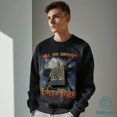 Vintage Mickey Tower of Terror PNG, Not-So-Scary Halloween 2025 PNG, Mickey & Friends Halloween PNG