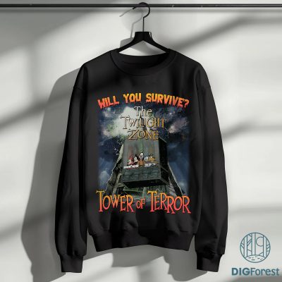 Vintage Mickey Tower of Terror PNG, Not-So-Scary Halloween 2025 PNG, Mickey & Friends Halloween PNG