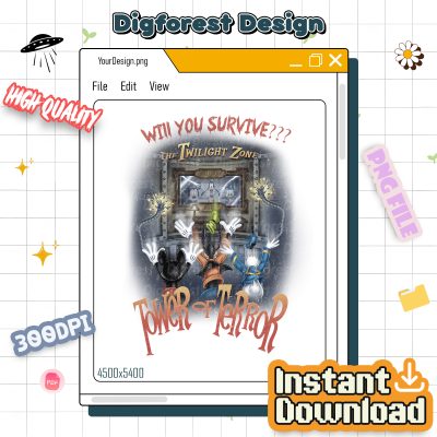 Tower of Terror Halloween PNG, Disney Hollywood Studios PNG, Not-So-Scary Sublimation Design, Instant Download