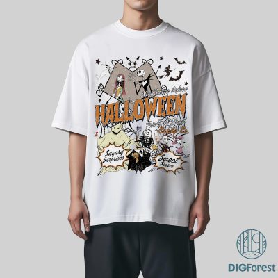 Nightmare Before Christmas PNG, Jack & Sally Oogie Boogie Design, Fall Horror Halloween Party Sublimation