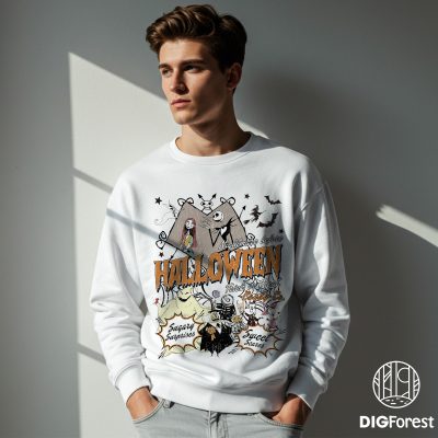 Nightmare Before Christmas PNG, Jack & Sally Oogie Boogie Design, Fall Horror Halloween Party Sublimation