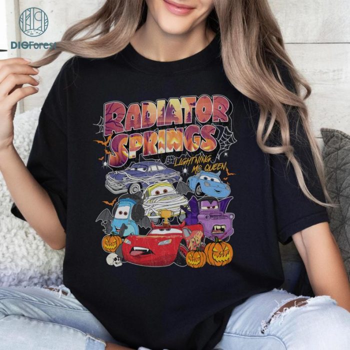 Disney Pixar Cars Characters Hallo-Wheel Truck Or Treat Shirt | Disney Mc Queen Mater Halloween Costume Tshirt | Disneyland Family Holiday Trip Tee