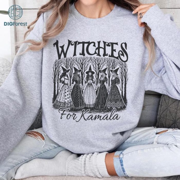 Vintage Witches For Kamala 2024 Halloween Shirt, Madame President Kamala Harris Shirt, Kamala Harris for President Shirt, 2024 Election Witchy Shirt