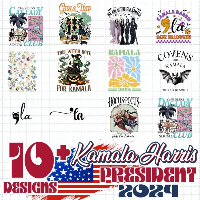 13 Designs Kamala Harris 2024 President Bundle, Kamala Harris For President 2024, Women Power Png, Equal Right Png, 2024 Election Png