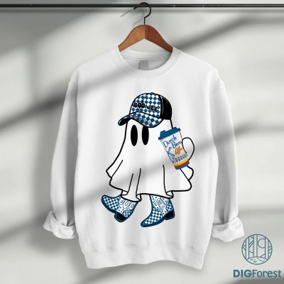 Boo-Jee Ghost Dutch Bros Coffee PNG, Cute Ghost Drinking Coffee Shirt, Boujee Halloween Costume Design