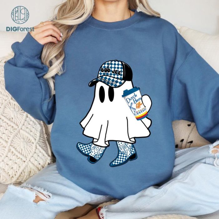 Ghost Halloween Boo-Jee Dutch Bros Coffee Shirt, Cute Ghost Drinking Coffee Shirt, Ghost Holding Coffee Shirt, Ghost Halloween Costume Boujee Boo-Jee Shirt