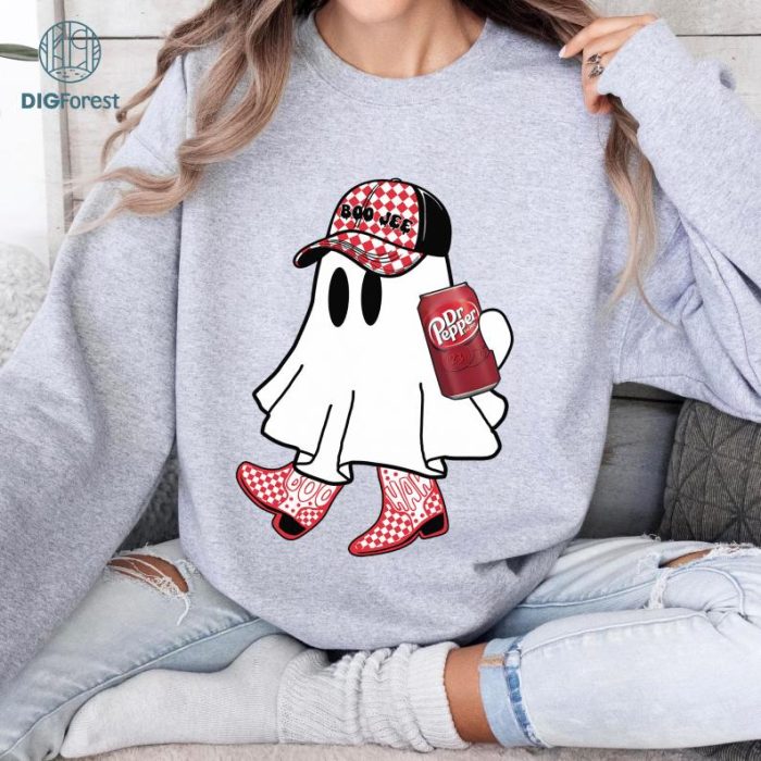 Ghost Halloween Boo-Jee Dr Pepper Shirt, Cute Ghost Drinking Coffee Shirt, Ghost Holding Coffee Shirt, Ghost Halloween Costume Boujee Boo-Jee Shirt