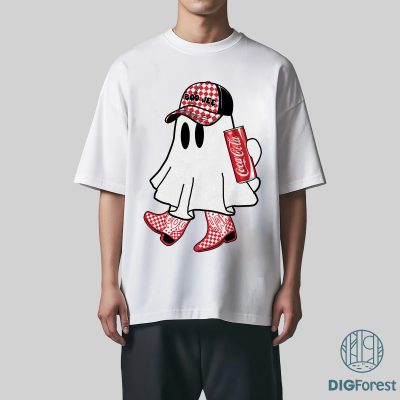 Boo-Jee Ghost Coca-Cola PNG, Cute Ghost Drinking Shirt, Boujee Halloween Costume Design