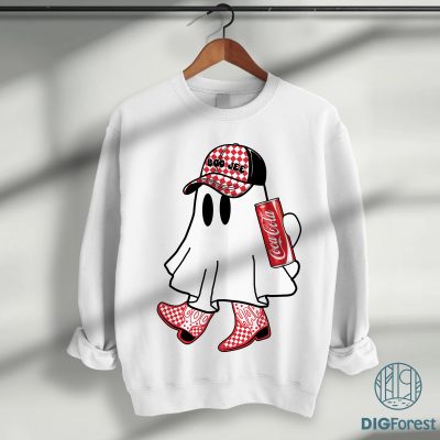 Boo-Jee Ghost Coca-Cola PNG, Cute Ghost Drinking Shirt, Boujee Halloween Costume Design