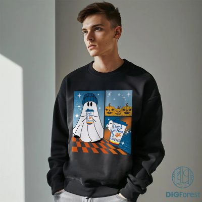 Boo-Jee Ghost Dutch Bros Coffee PNG, Cute Ghost Drinking Coffee Shirt, Boujee Halloween Costume Design