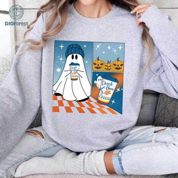 Ghost Halloween Dutch Bros Coffee Shirt, Cute Ghost Drinking Coffee Shirt, Ghost Holding Coffee Shirt, Ghost Halloween Costume Boujee Boo-Jee Shirt