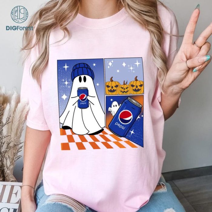 Ghost Halloween Pepsi Shirt, Cute Ghost Drinking Coffee Shirt, Ghost Holding Coffee Shirt, Ghost Halloween Costume Boujee Boo-Jee Shirt